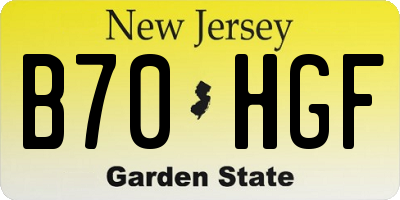 NJ license plate B70HGF