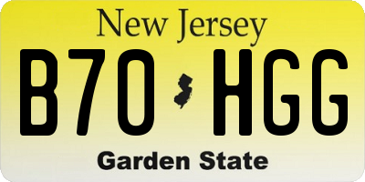 NJ license plate B70HGG