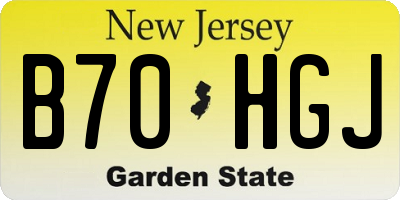 NJ license plate B70HGJ