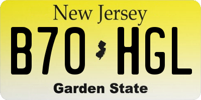 NJ license plate B70HGL