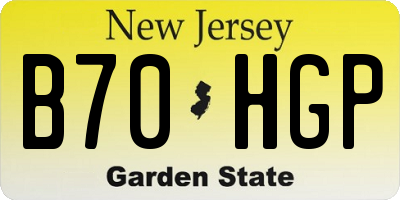 NJ license plate B70HGP