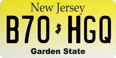 NJ license plate B70HGQ