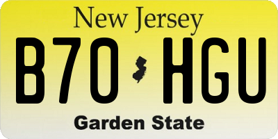 NJ license plate B70HGU
