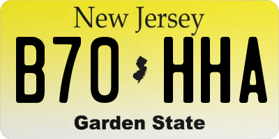 NJ license plate B70HHA
