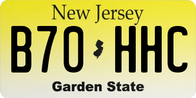 NJ license plate B70HHC