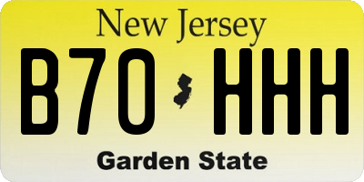 NJ license plate B70HHH