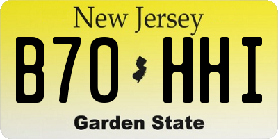 NJ license plate B70HHI