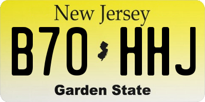 NJ license plate B70HHJ