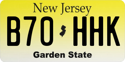 NJ license plate B70HHK