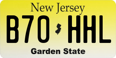 NJ license plate B70HHL