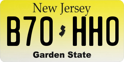 NJ license plate B70HHO