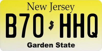 NJ license plate B70HHQ