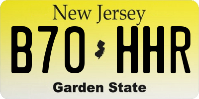 NJ license plate B70HHR