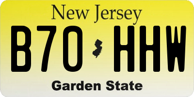 NJ license plate B70HHW