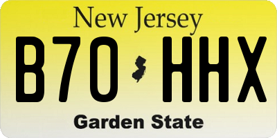 NJ license plate B70HHX