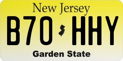 NJ license plate B70HHY