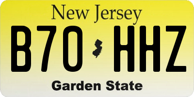 NJ license plate B70HHZ