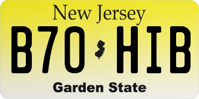 NJ license plate B70HIB