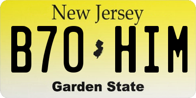 NJ license plate B70HIM