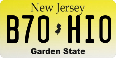 NJ license plate B70HIO