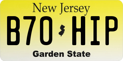 NJ license plate B70HIP