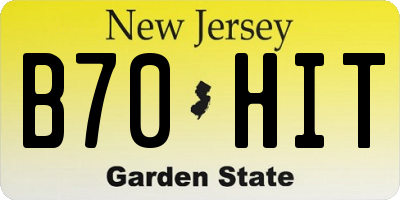 NJ license plate B70HIT