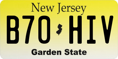NJ license plate B70HIV