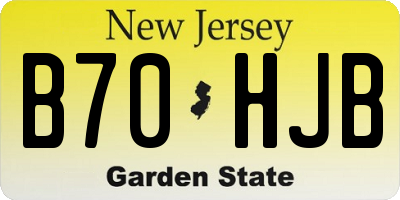 NJ license plate B70HJB