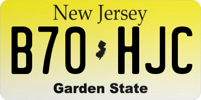 NJ license plate B70HJC