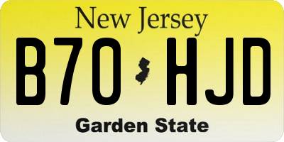 NJ license plate B70HJD