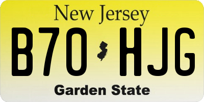 NJ license plate B70HJG