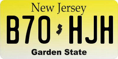NJ license plate B70HJH