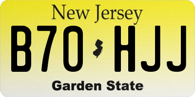 NJ license plate B70HJJ