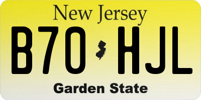 NJ license plate B70HJL