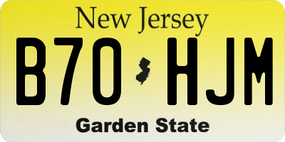 NJ license plate B70HJM