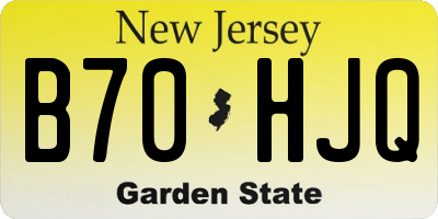NJ license plate B70HJQ