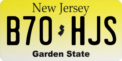 NJ license plate B70HJS