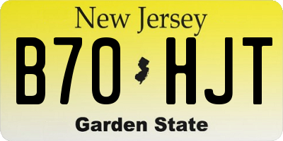 NJ license plate B70HJT