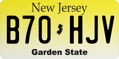 NJ license plate B70HJV