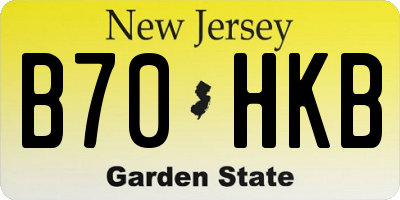 NJ license plate B70HKB
