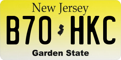 NJ license plate B70HKC