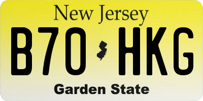NJ license plate B70HKG