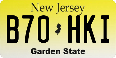 NJ license plate B70HKI