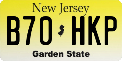NJ license plate B70HKP
