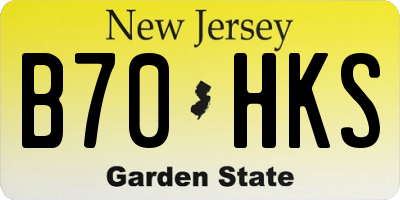 NJ license plate B70HKS
