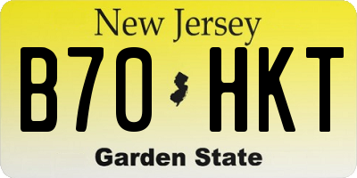 NJ license plate B70HKT