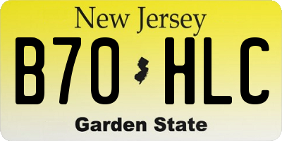 NJ license plate B70HLC