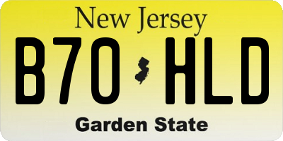 NJ license plate B70HLD