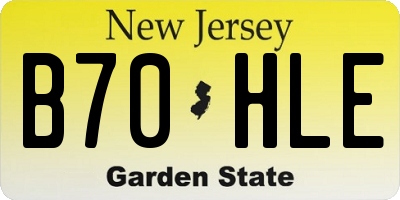 NJ license plate B70HLE