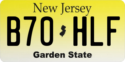 NJ license plate B70HLF